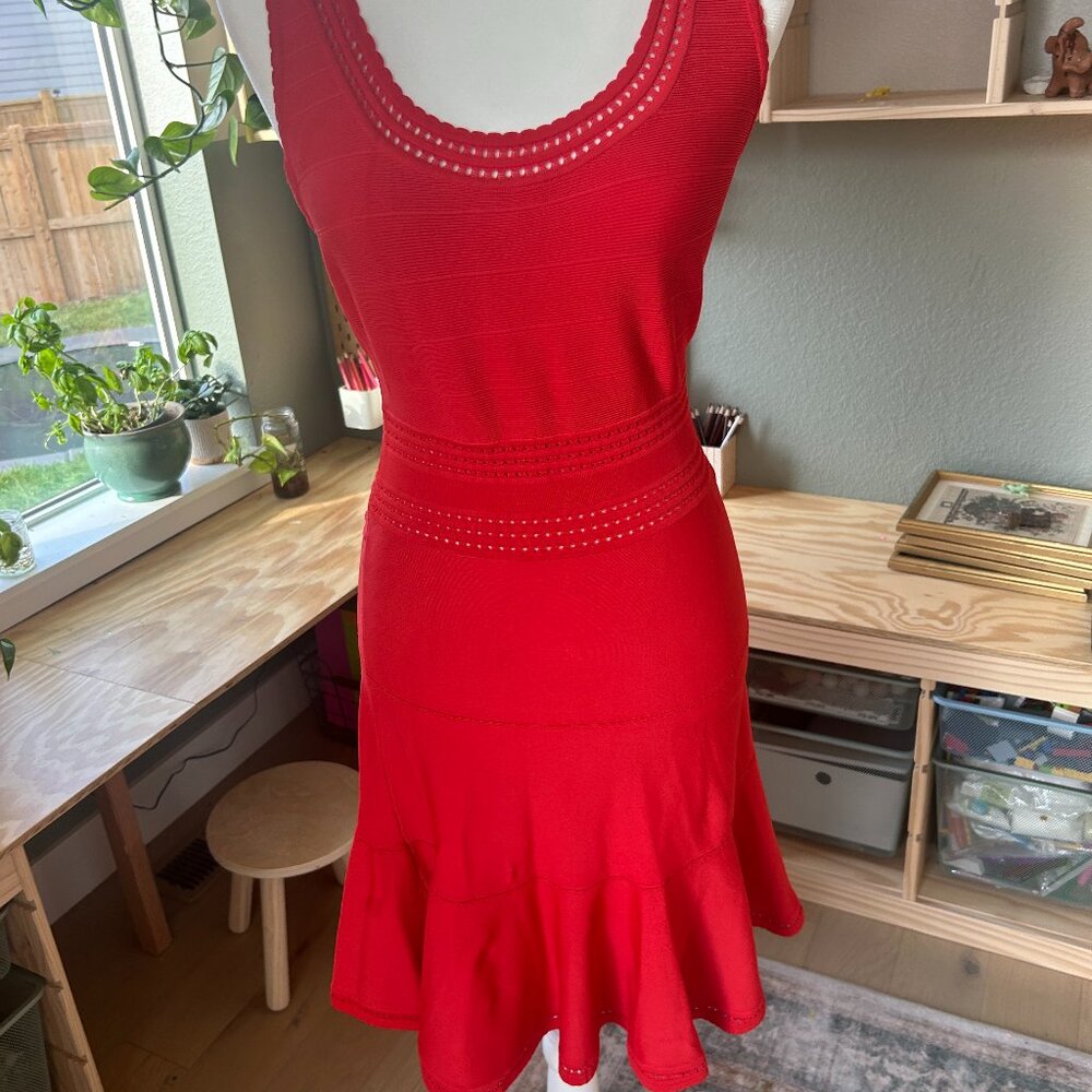 Vintage Diane Von Furstenberg Perry Sleeveless Mini Dress Red Petite